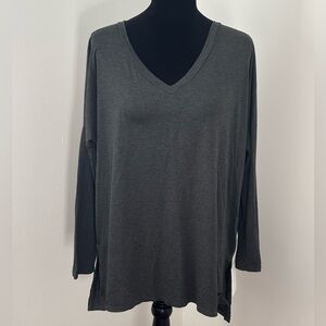 Women's V-Neck Gray Top